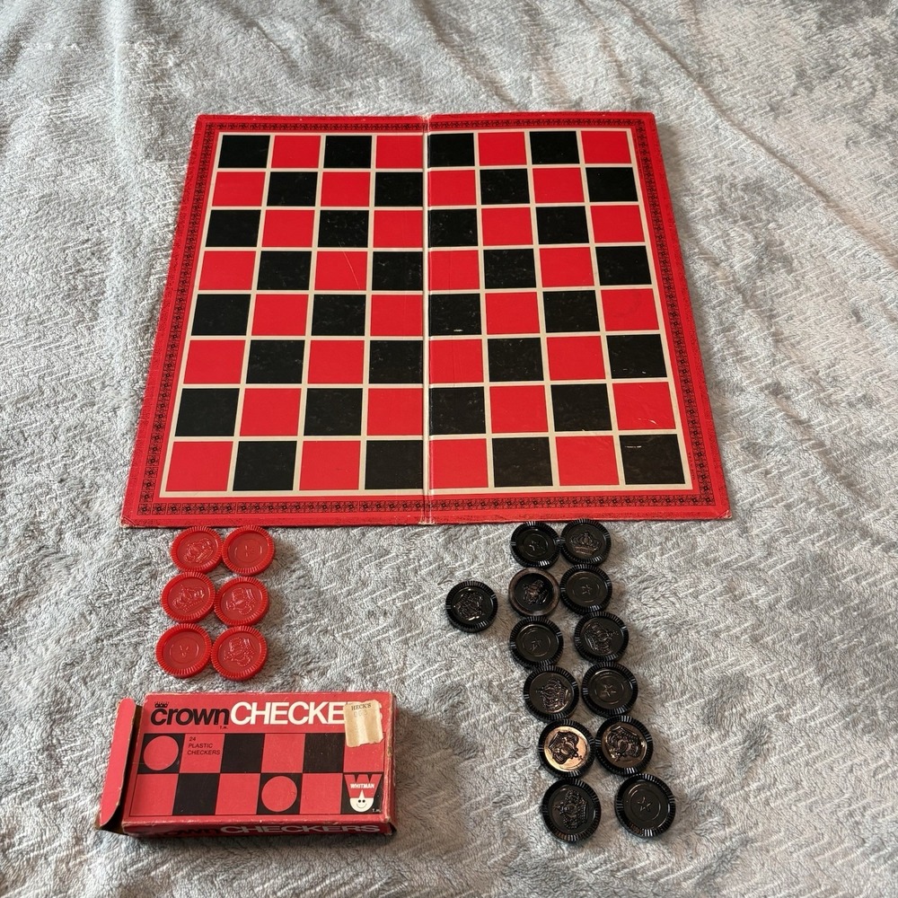 Vintage Whitman Checkers Board Game with pieces - *pieces displayed in pic*